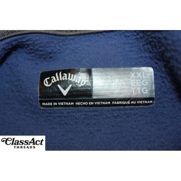 Callaway Men's Golf 1/4 Button Up Pullover Sweater Blue Fleece Lined SZ XXL - Picture 7 of 9